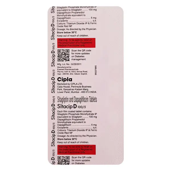 Sitacip D 5mg/100mg Tablet